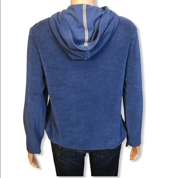 90s Tommy Hilfiger Variety Fleece Jacket Hoodie Blue full zip Logo size M - Picture 7 of 15